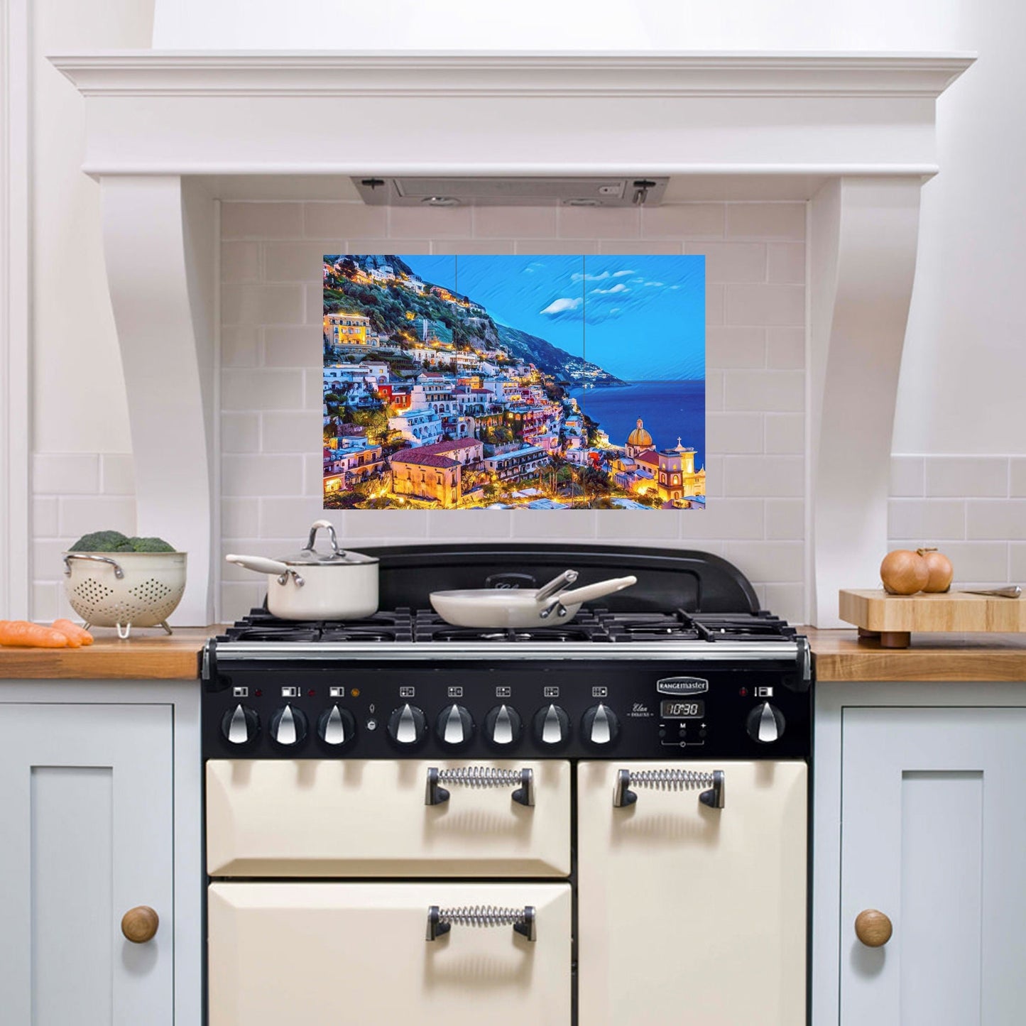 Tile Mural/Mosaic Ceramic Panel of Positano - Positano wall print - Positano Wall Art - Positano Tile Mural - Gloss Tiles - Tile Mosaic