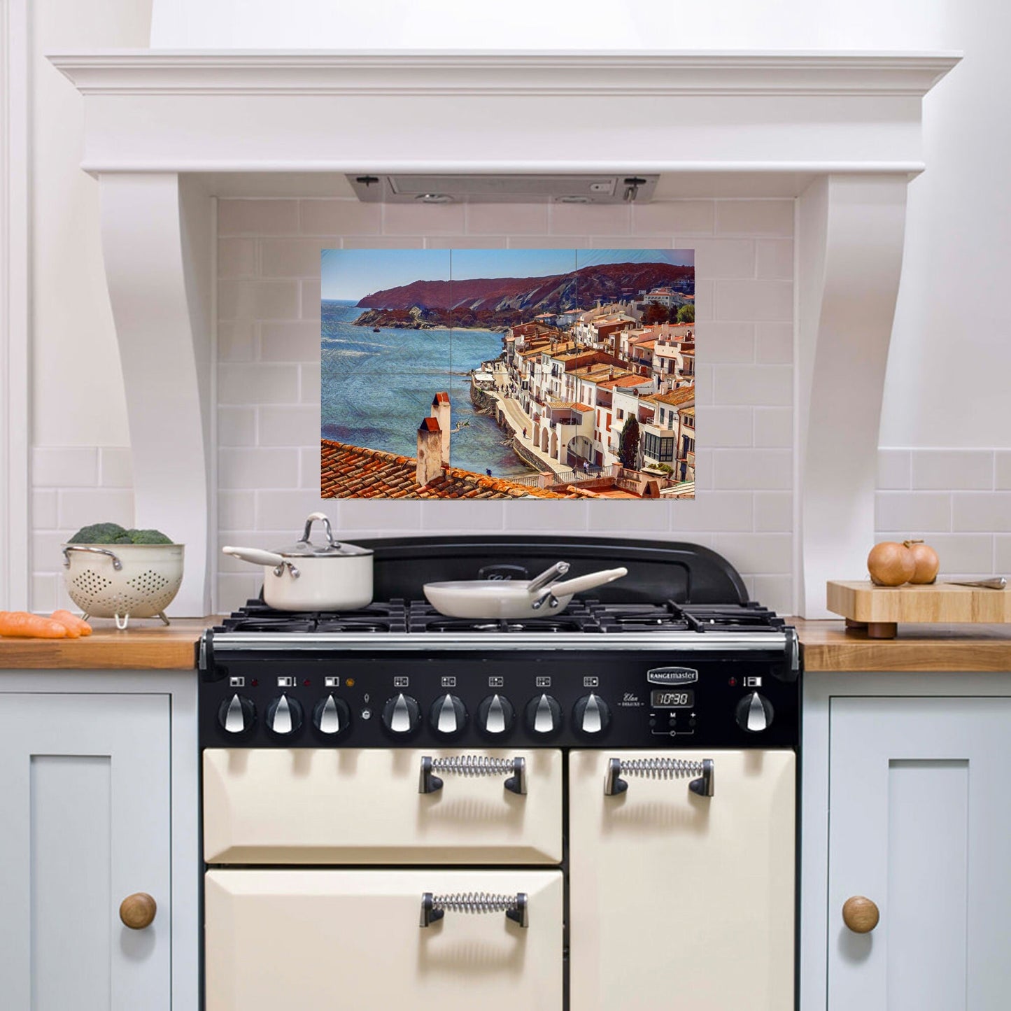 Tile Mural/Mosaic Ceramic Panel of Cadaqués Costa Brava - Spanish wall mural - Costa Brava Wall Art - Tile Mural - Gloss Tiles -Tile Mosaic