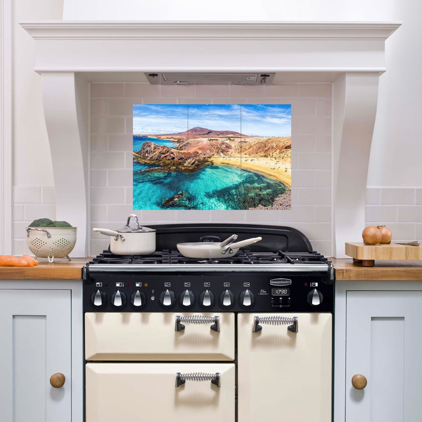 Tile Mural/Mosaic Ceramic Panel of Lanzarote Canary Islands- Spanish Landscape - Lanzarote wall print -Tile Mural - Gloss Tiles -Tile Mosaic