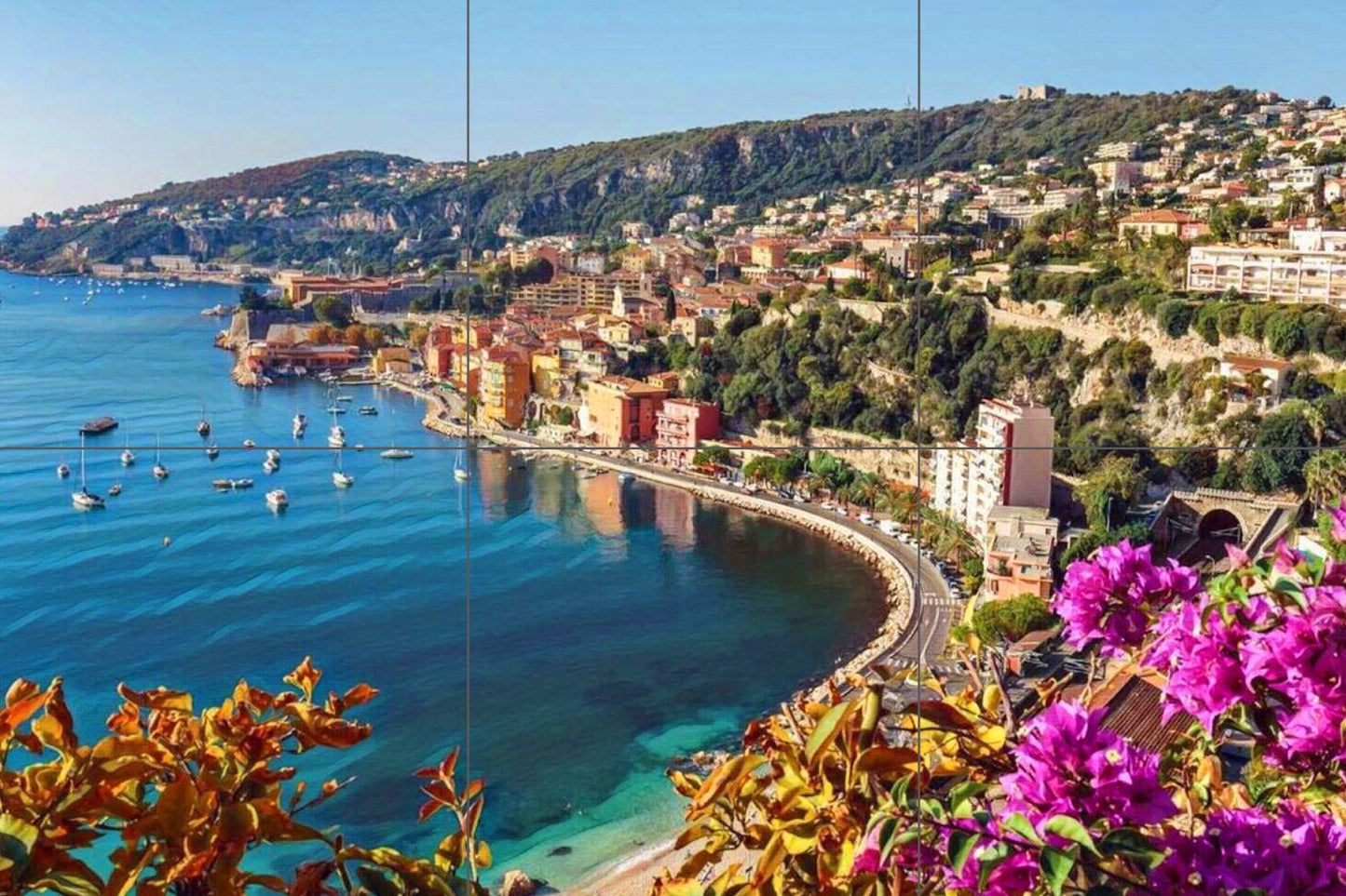 Tile Mural/Mosaic Ceramic Panel of Villefranche Sur Mer - Villefranche Sur Mer wall print - Tile Mural - Gloss Tiles -Tile Mosaic
