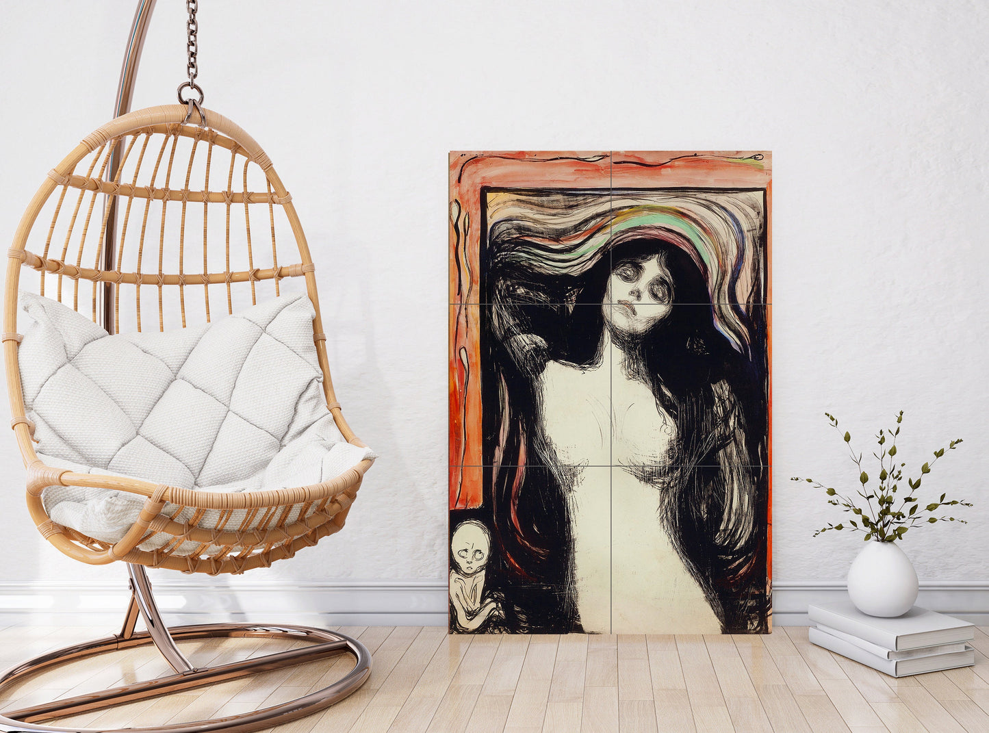 Tile Mural/Mosaic Ceramic Panel of Madonna by Edvard Munch - Munch Wall Art - Edvard Munch wall print -Tile Mural - Tile Mosaic -Gloss Tiles
