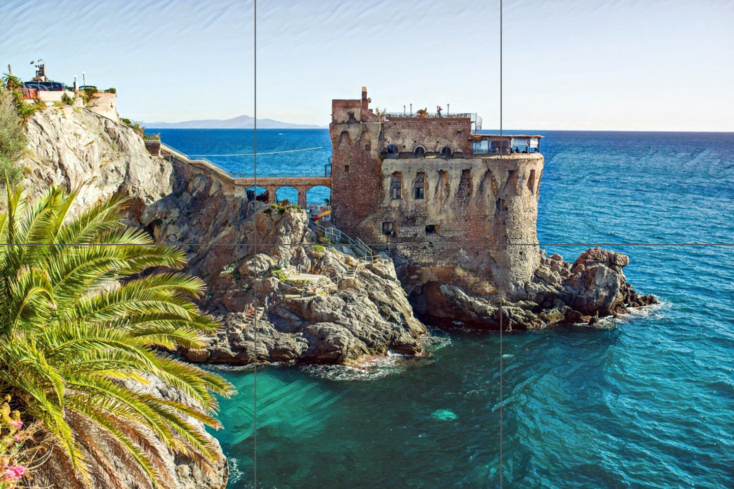 Tile Mural/Mosaic Ceramic Panel of Maiori Amalfi Coast - Torre Normanna print - Maiori wall print - Tile Mural - Gloss Tiles - Tile Mosaic