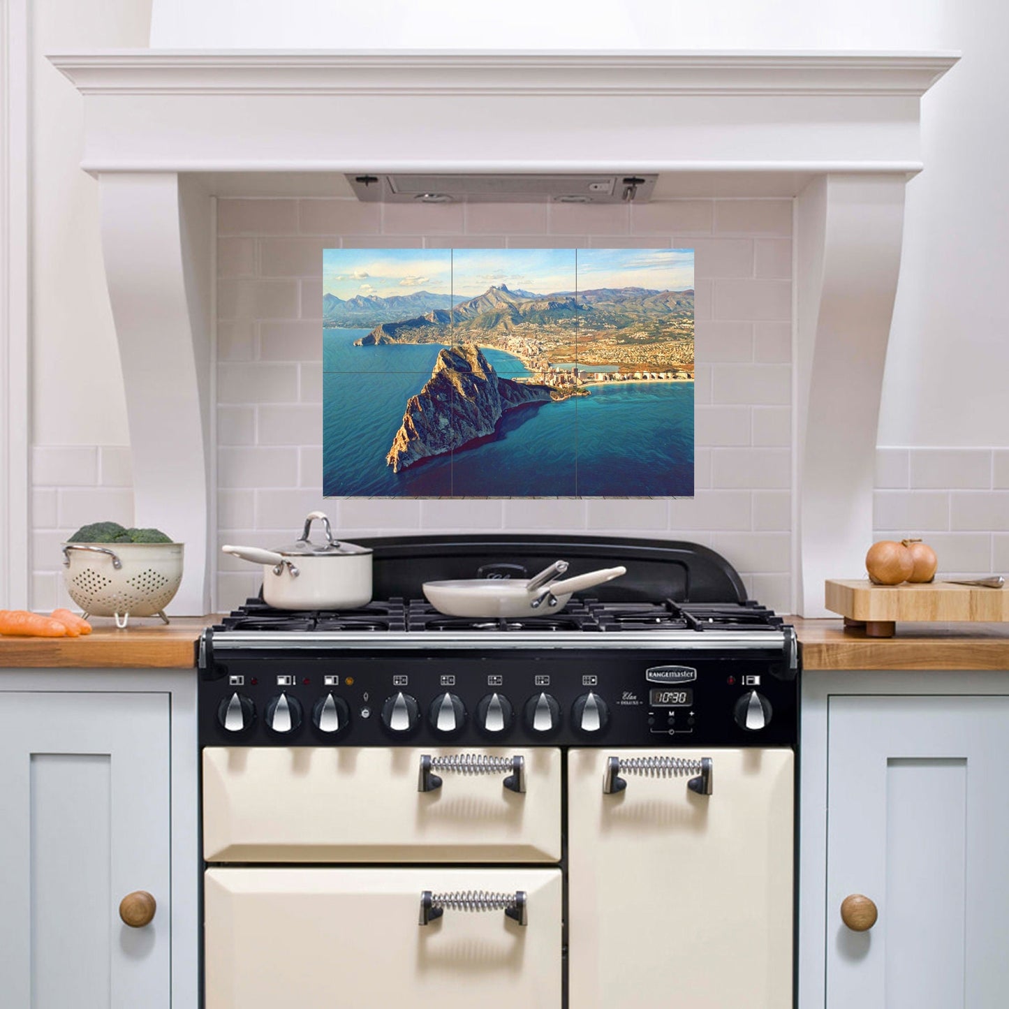Tile Mural/Mosaic Ceramic Panel of Calpe - Calpe wall print - Calpe Wall Art - Tile Mural - Gloss Tiles -Tile Mosaic- Kitchen Bakcksplash