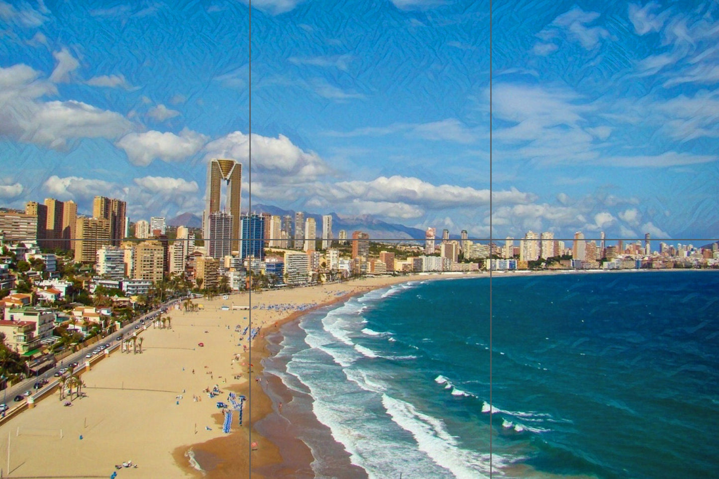 Tile Mural/Mosaic Ceramic Panel of Benidorm Costa Blanca - Benidorm wall print - Benidorm Wall Art - Tile Mural - Gloss Tiles -Tile Mosaic