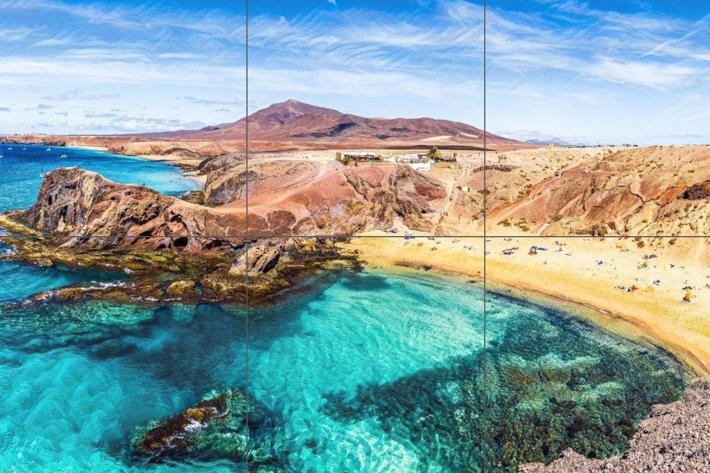 Tile Mural/Mosaic Ceramic Panel of Lanzarote Canary Islands- Spanish Landscape - Lanzarote wall print -Tile Mural - Gloss Tiles -Tile Mosaic