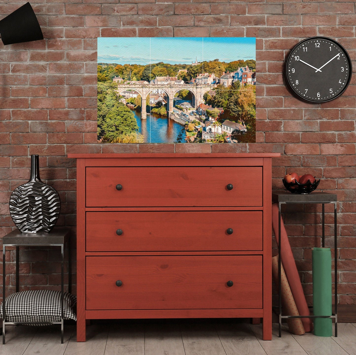 Tile Mural/Mosaic Ceramic Panel of Knaresborough - Knaresborough wall print - England Wall Art - Tile Mural - Gloss Tiles - Tile Mosaic