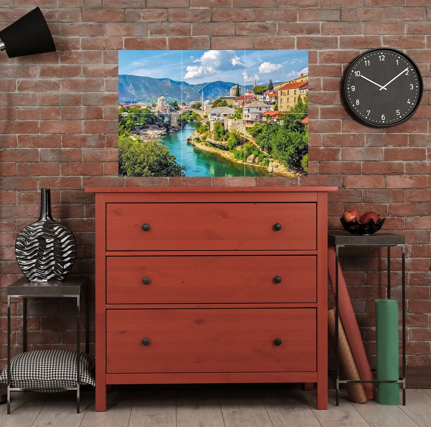 Tile Mural/Mosaic Ceramic Panel of Mostar Bosnia and Herzegovina - Mostar Wall Print - Mostar art - Tile Mural - Gloss Tiles -Tile Mosaic