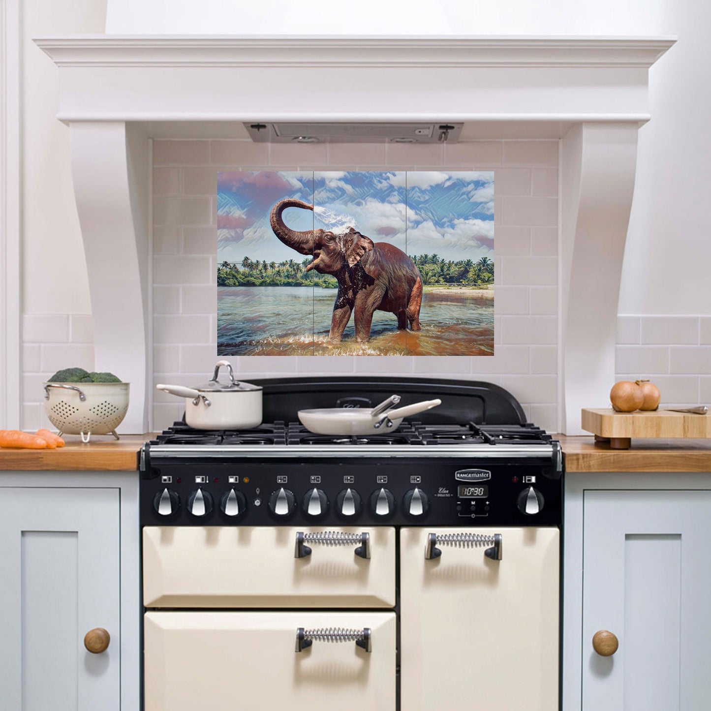 Tile Mural/Mosaic Ceramic Panel of an Elephant - Elephant wall print - Elephant Tile Mural - Accent Tiles - Home Decor - Tile Mosaic