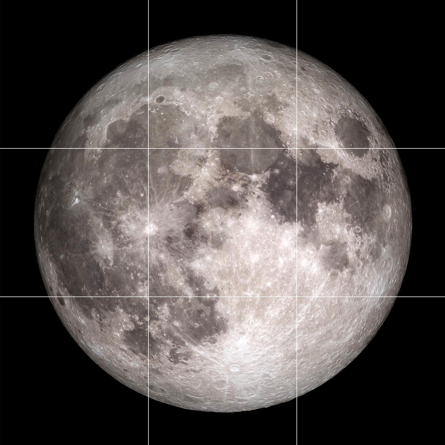 Tile Mural/Mosaic Ceramic Panel of the Moon from Space - Space Wall Art - Tile Mural - Gloss Tiles - Tile Mosaic