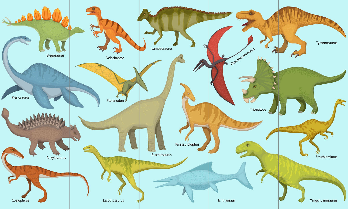 Tile Mural/Ceramic Mosaic Dinosaur nursery decor -Children educational print -Children playroom decor- Tile Mural- Gloss Tiles -Tile Mosaic