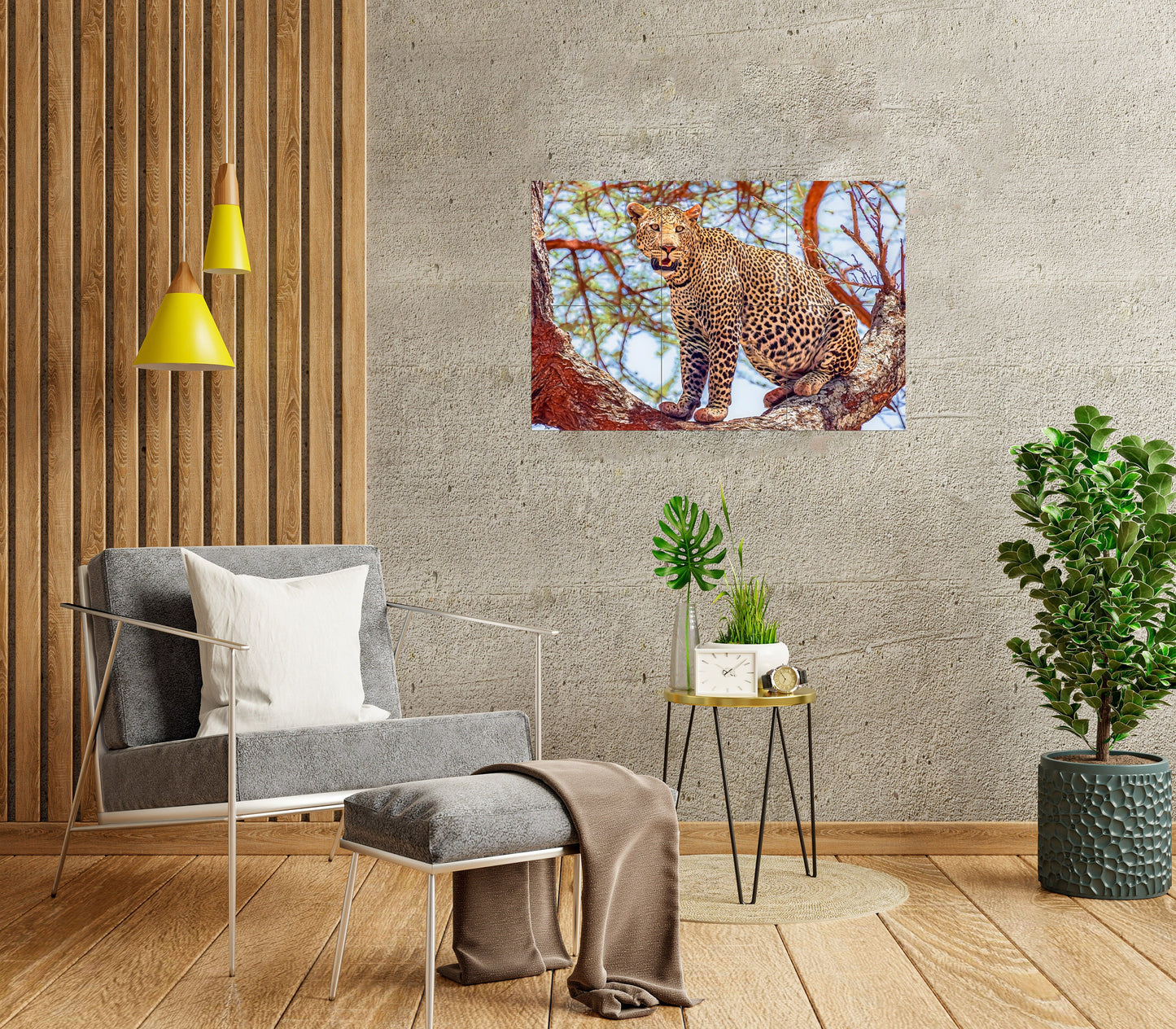 Tile Mural/Mosaic Ceramic Panel of Leopard -Leopard wall print -Leopard wall art - Tile Mural Art Print - Gloss Tiles -Tile Mosaic