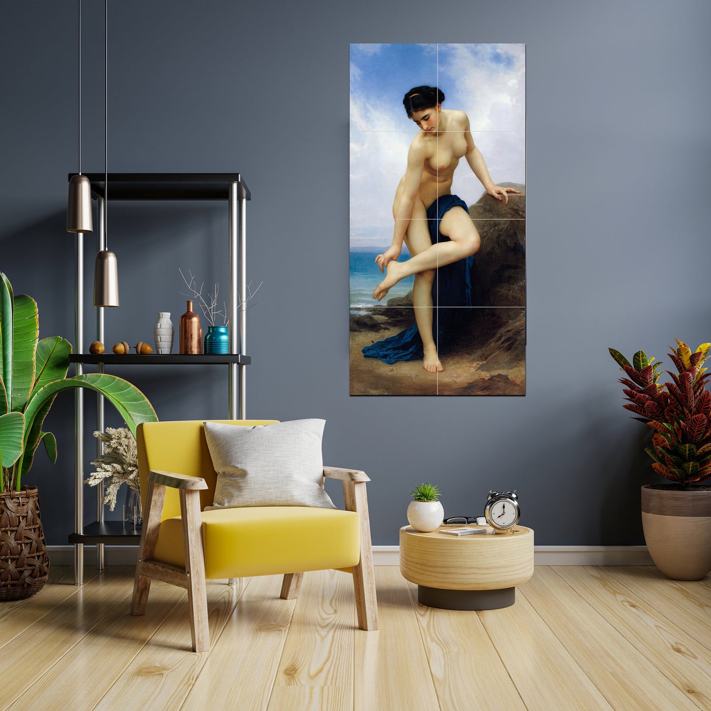 Tile Mural/Mosaic Ceramic Panel of William Bouguereau After the Bath - Bouguereau Nude Art - Nude print- Tile Mural -Gloss Tiles-Tile Mosaic