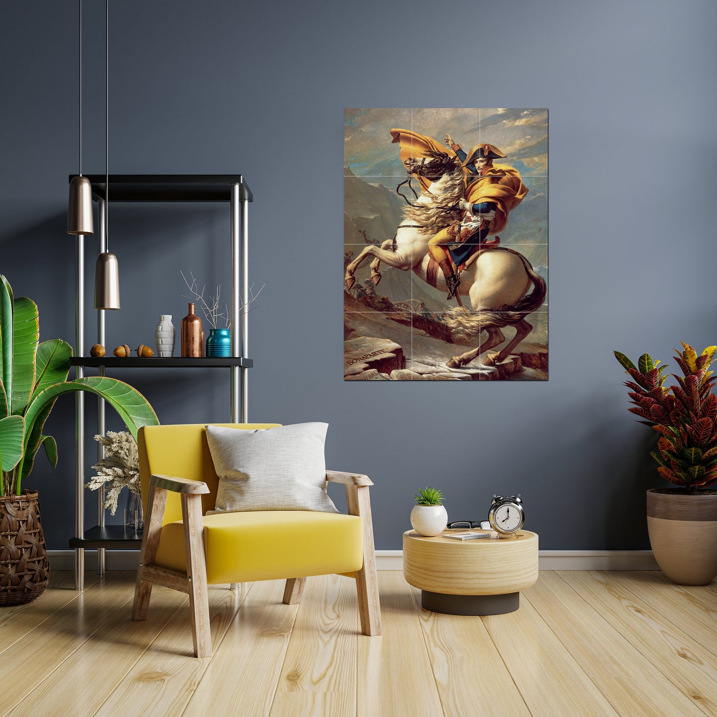 Tile Mural/Mosaic Ceramic Panel of Napoleon Crossing The Alps Louis David - Napoleon Bonaparte print -Tile Mural -Gloss Tiles-Tile Mosaic