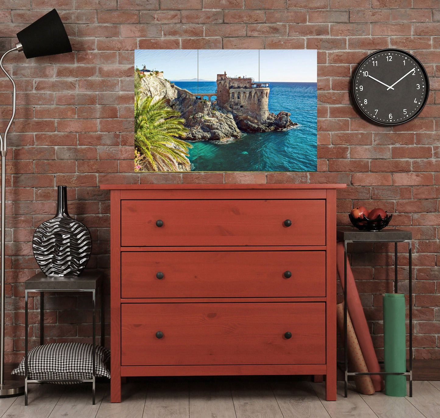 Tile Mural/Mosaic Ceramic Panel of Maiori Amalfi Coast - Torre Normanna print - Maiori wall print - Tile Mural - Gloss Tiles - Tile Mosaic