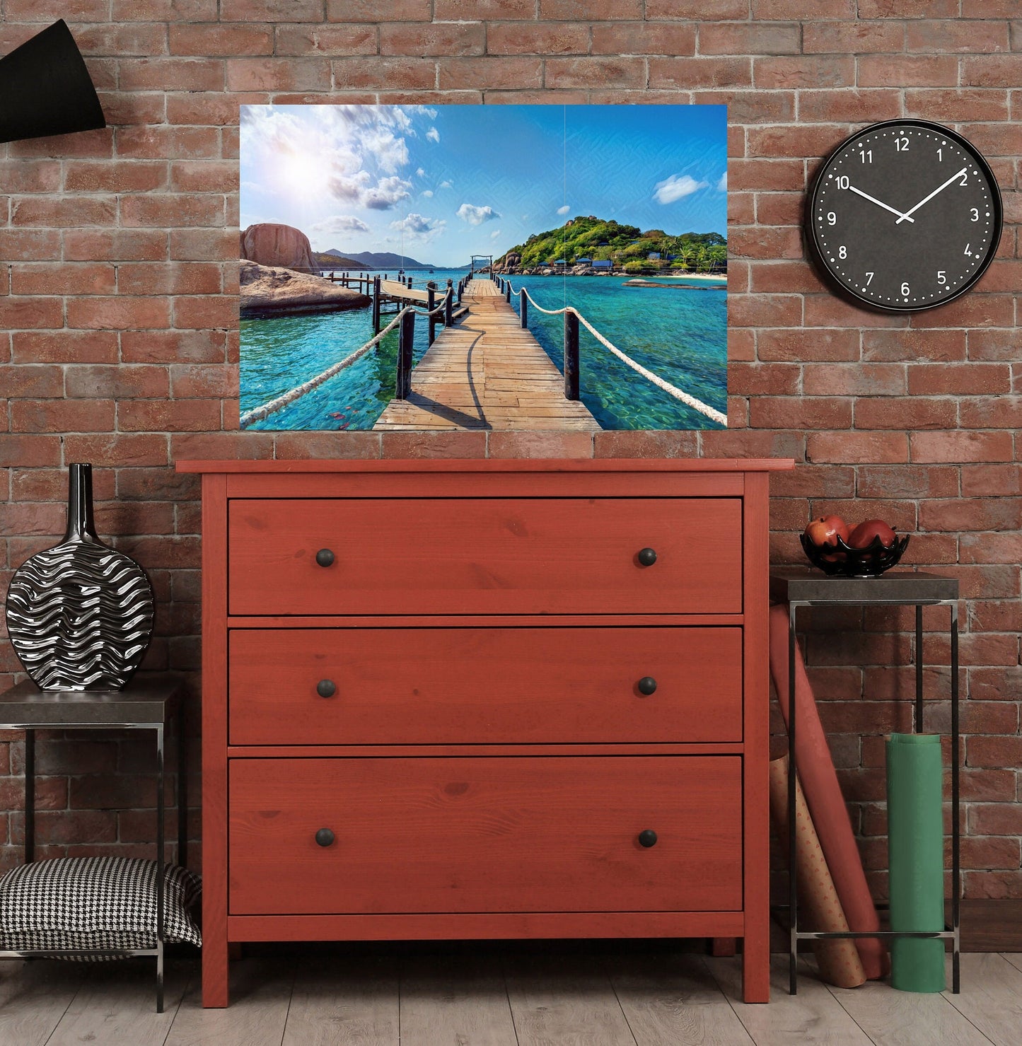 Tile Mural/Mosaic Ceramic Panel of Koh Nangyuan Island Thailand - Thailand wall print - Koh Nangyuan print Tile Mural - Tile Mosaic