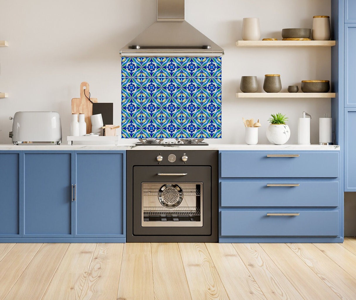 Italian Majolica Ceramic Tiles - Set of 2 Italian Wall Decor Tiles - Kitchen Backsplash Tiles, Table Decorative Tiles, Bathroom Tiles