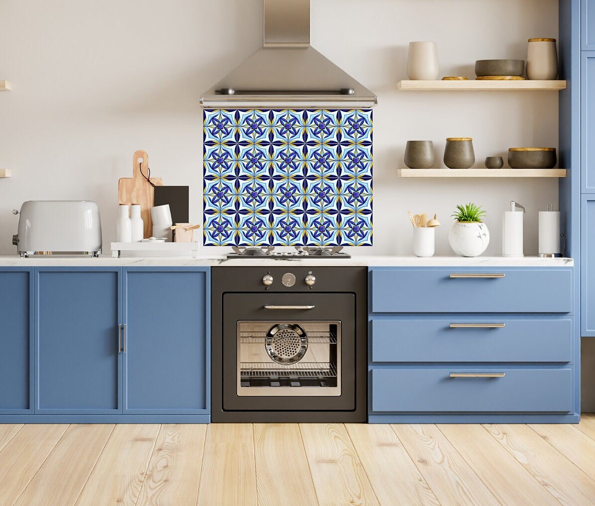 Italian Ceramic Tiles - Set of 2 Italian ceramic accent Tiles - Kitchen Backsplash Tiles,Table Decorative Tiles,Bathroom Tiles, Shower tiles