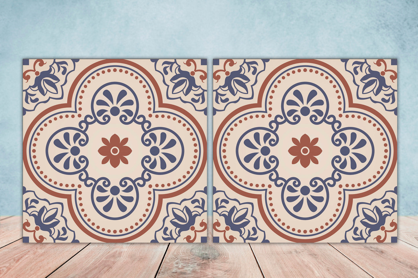 Spanish Ceramic Tiles - Set of 2 Spanish Wall Decor Tiles - Kitchen Backsplash Tiles, Table Decorative Tiles, Bathroom Tiles, Coaster