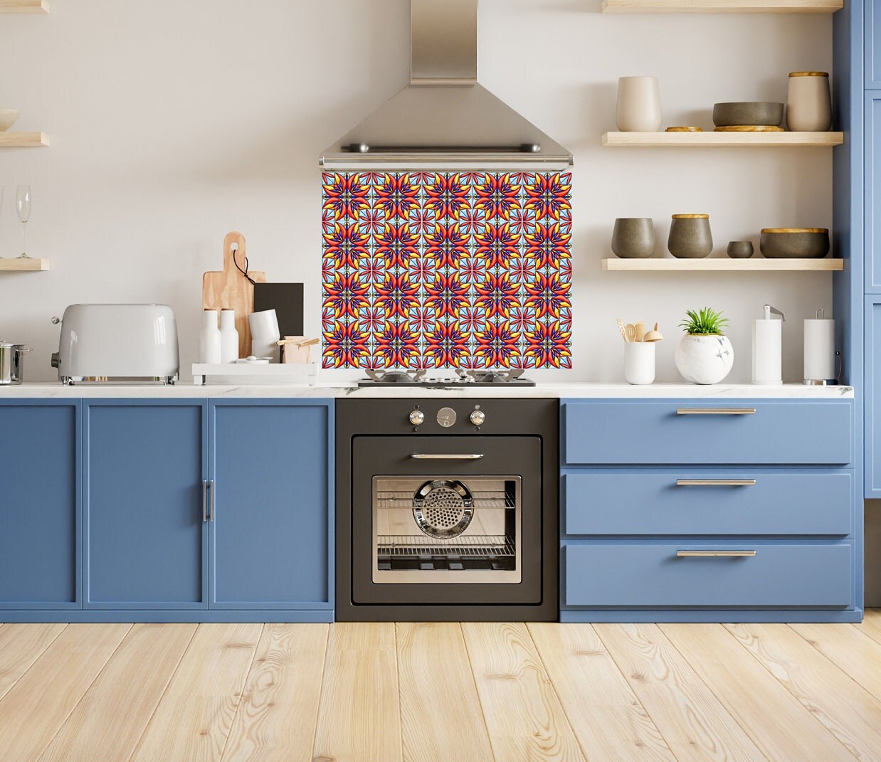 Italian Majolica Ceramic Tiles - Set of 2 Italian Wall Decor Tiles - Kitchen Backsplash Tiles, Table Decorative Tiles, Bathroom Tiles
