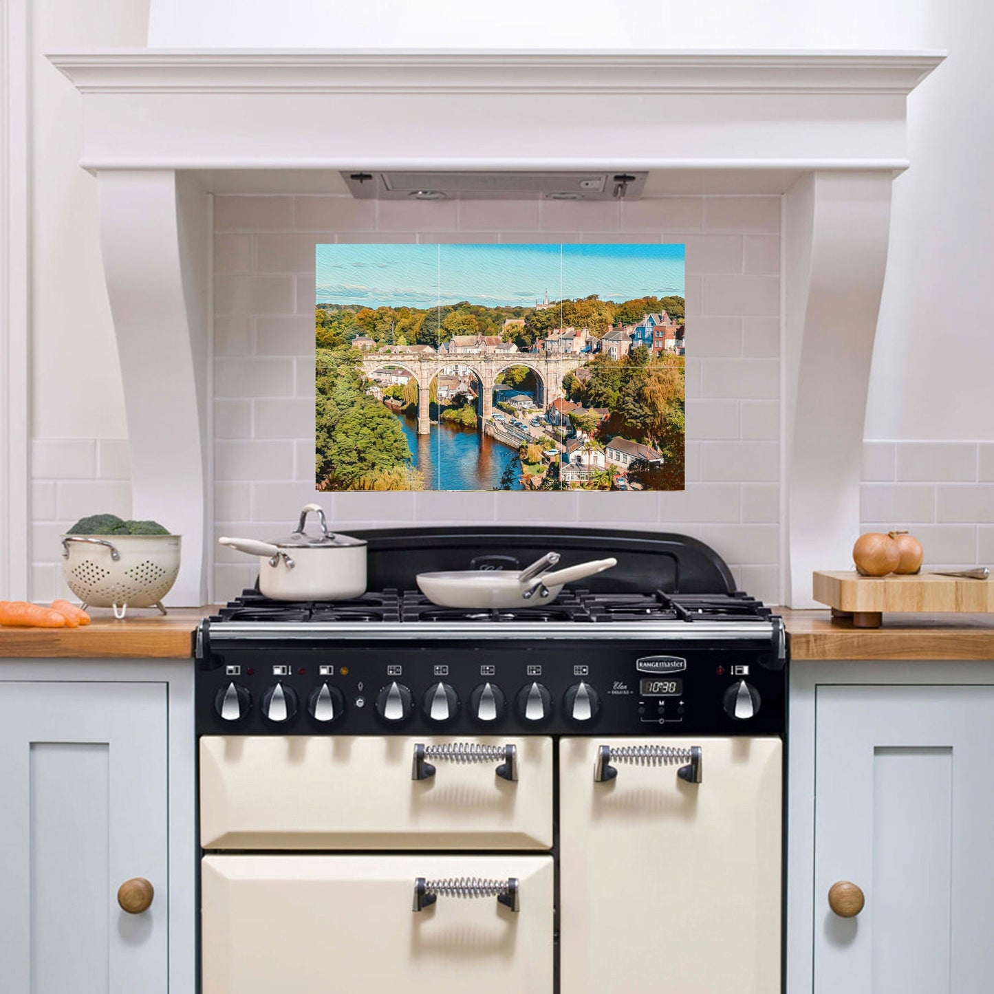 Tile Mural/Mosaic Ceramic Panel of Knaresborough - Knaresborough wall print - England Wall Art - Tile Mural - Gloss Tiles - Tile Mosaic