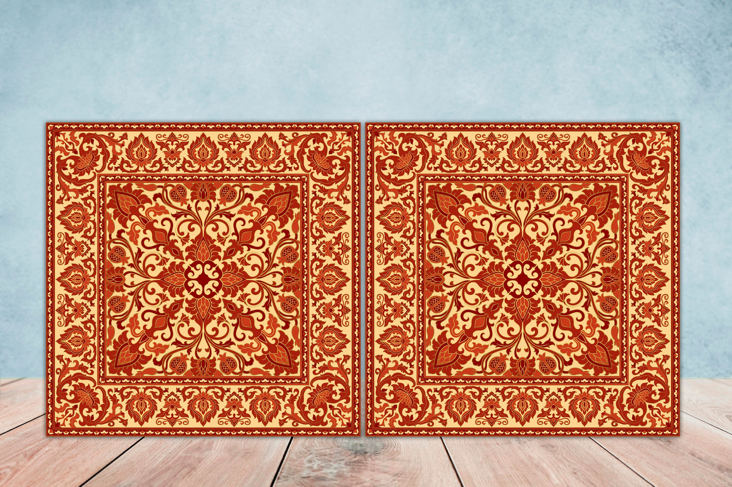 Moroccan Ceramic Tiles - Set of 2 Moroccan Wall Decor Tiles - Kitchen Backsplash Tiles, Table Decorative Tiles, Bathroom Tiles, Coaster