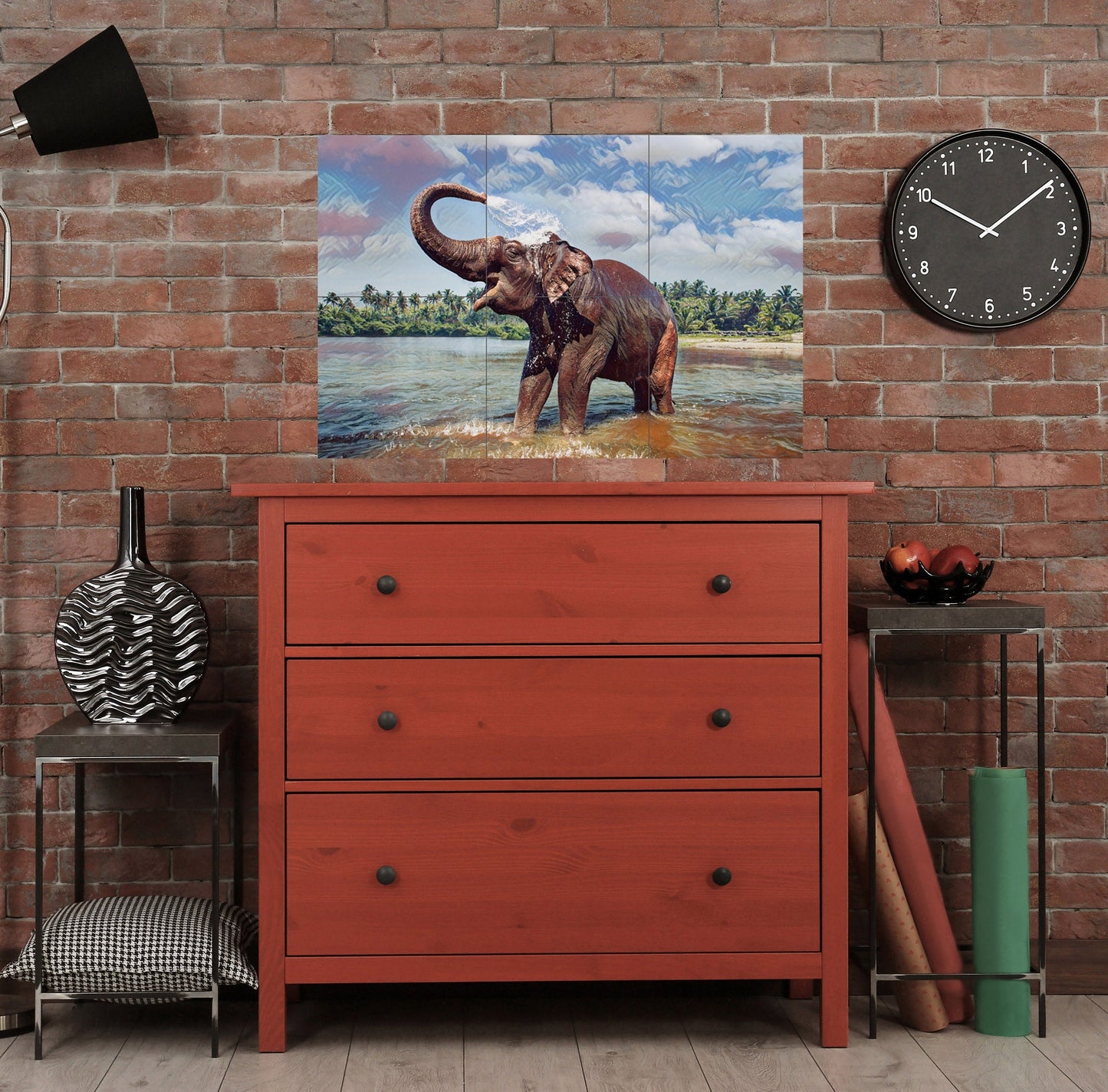 Tile Mural/Mosaic Ceramic Panel of an Elephant - Elephant wall print - Elephant Tile Mural - Accent Tiles - Home Decor - Tile Mosaic