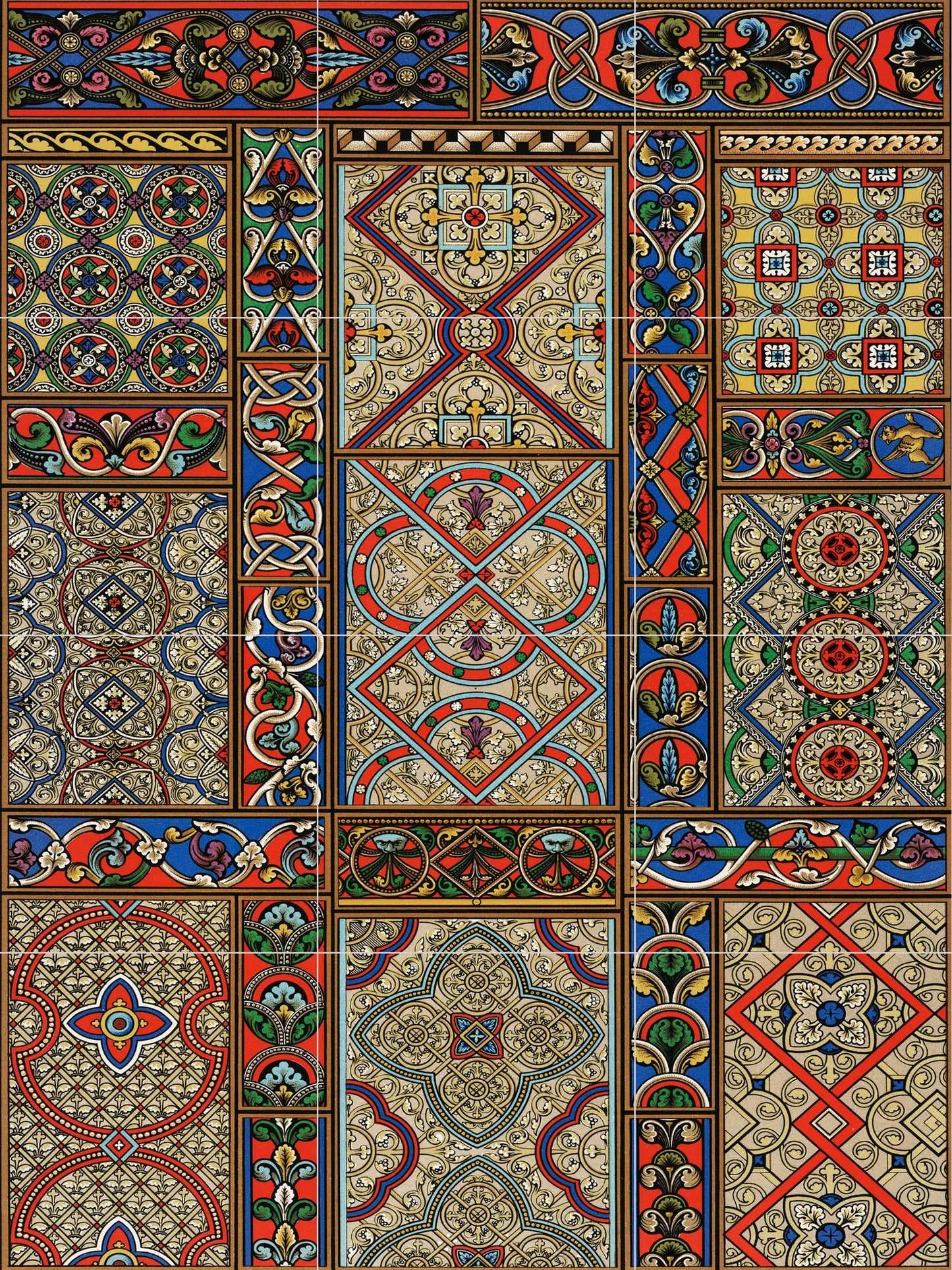 Tile Mural/Mosaic Ceramic Panel of Middle Ages decor - Middle ages pattern - Middle ages Art - Tile Mural - Home Decor -Tile Mosaic