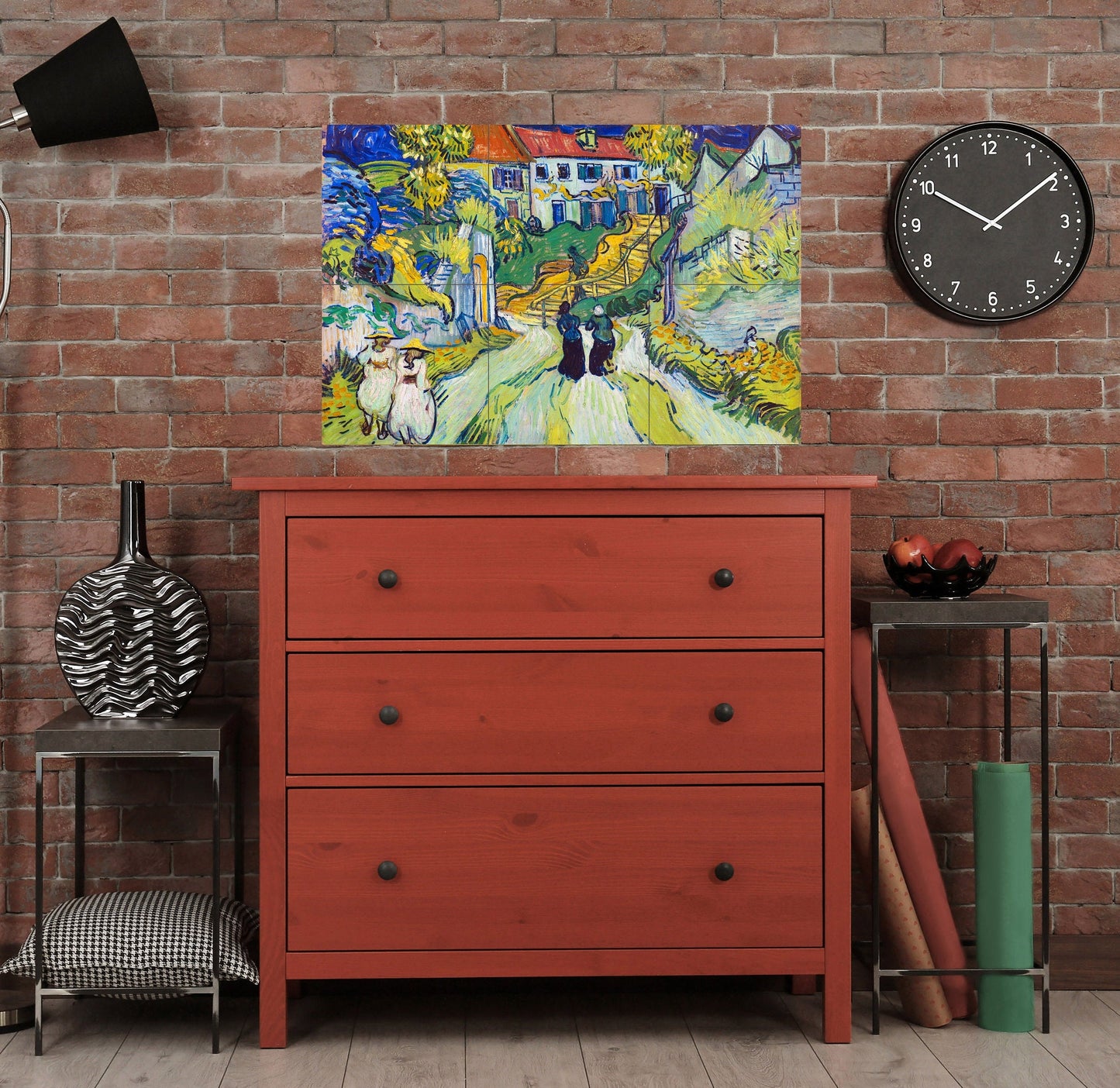 Tile Mural/Mosaic Ceramic Panel of Vincent Van Gogh Stairway at Auvers - Nature Art - Tile Mural - Gloss Tiles - Tile Mosaic
