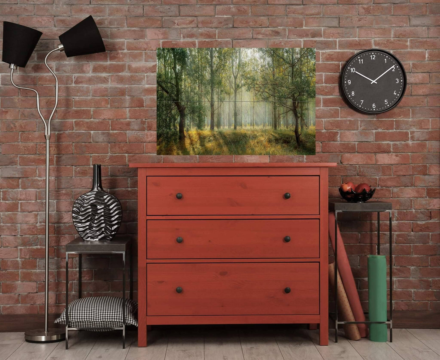 Tile Mural/Mosaic Ceramic Panel of a Misty Forest - Colourful Wall Nature Art - Tile Mural - Gloss Tiles - Tile Mosaic