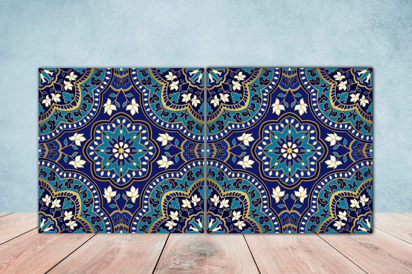 Moroccan Ceramic Tiles - Set of 2 Moroccan Wall Decor Tiles - Kitchen Backsplash Tiles, Table Decorative Tiles, Bathroom Tiles, Coaster