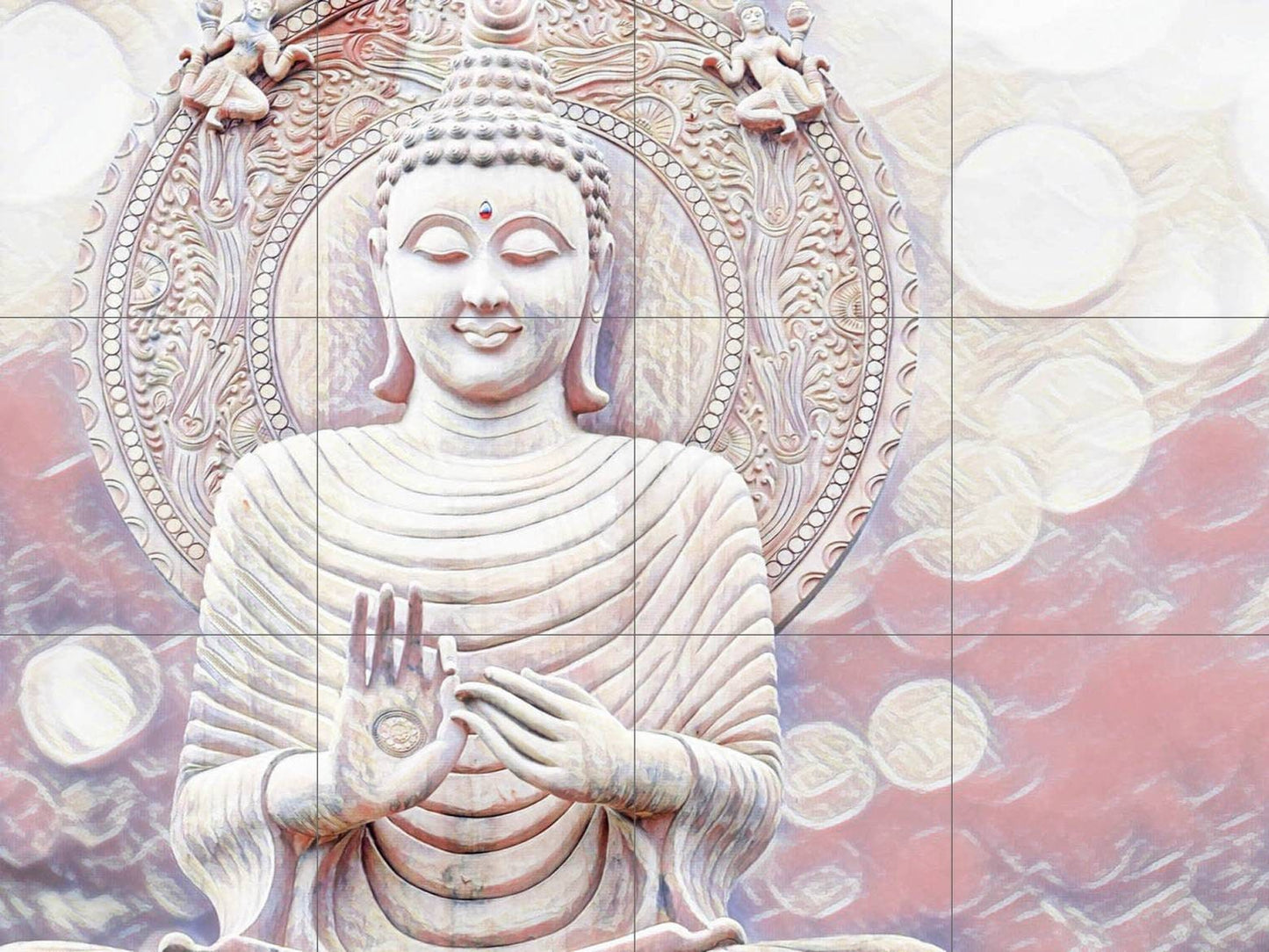 Tile Mural/Mosaic Ceramic Panel of Buddha - Buddha wall print - Buddha wall art - Tile Mural - Gloss Tiles - Tile Mosaic - Bathroom tiles