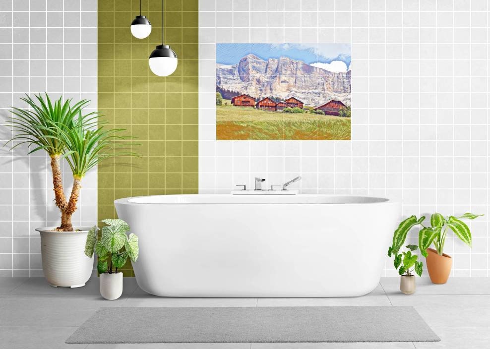 Tile Mural/Mosaic Ceramic Panel of Dolomites - Dolomites wall print - Mountain wall Art - Dolomites Tile Mural - Gloss Tiles - Tile Mosaic