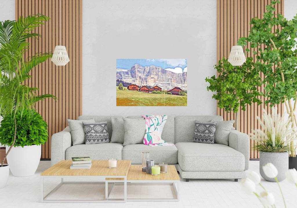 Tile Mural/Mosaic Ceramic Panel of Dolomites - Dolomites wall print - Mountain wall Art - Dolomites Tile Mural - Gloss Tiles - Tile Mosaic