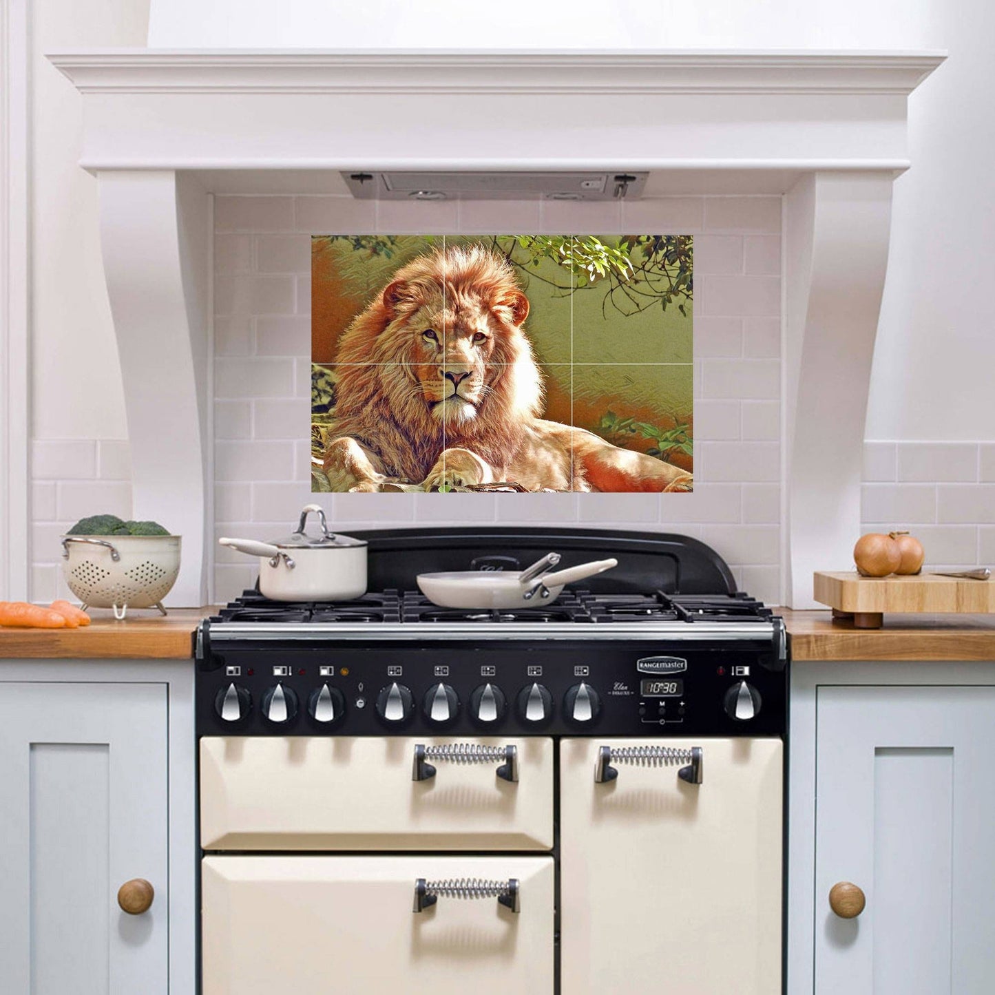 Tile Mural/Mosaic Ceramic Panel of a Lion - Lion wall print - Lion King wall art - Safari wall print -Tile Mural - Gloss Tiles - Tile Mosaic