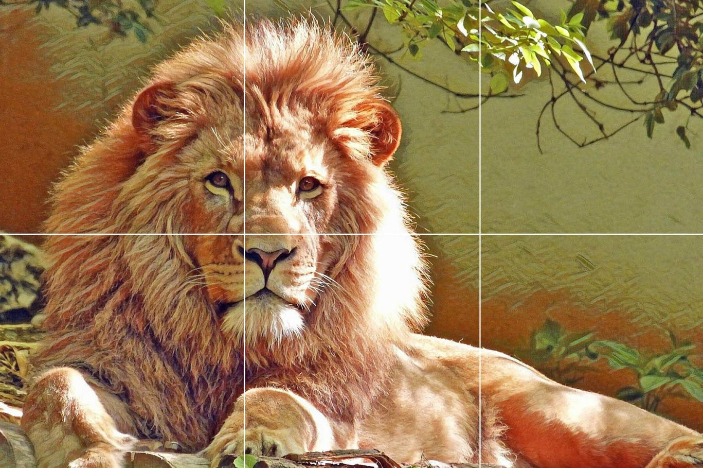 Tile Mural/Mosaic Ceramic Panel of a Lion - Lion wall print - Lion King wall art - Safari wall print -Tile Mural - Gloss Tiles - Tile Mosaic