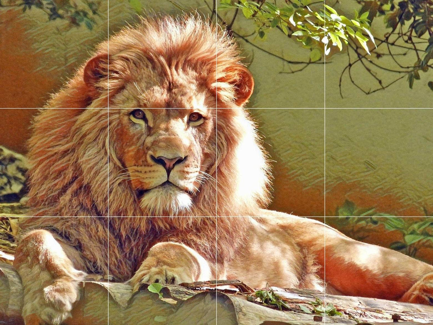 Tile Mural/Mosaic Ceramic Panel of a Lion - Lion wall print - Lion King wall art - Safari wall print -Tile Mural - Gloss Tiles - Tile Mosaic