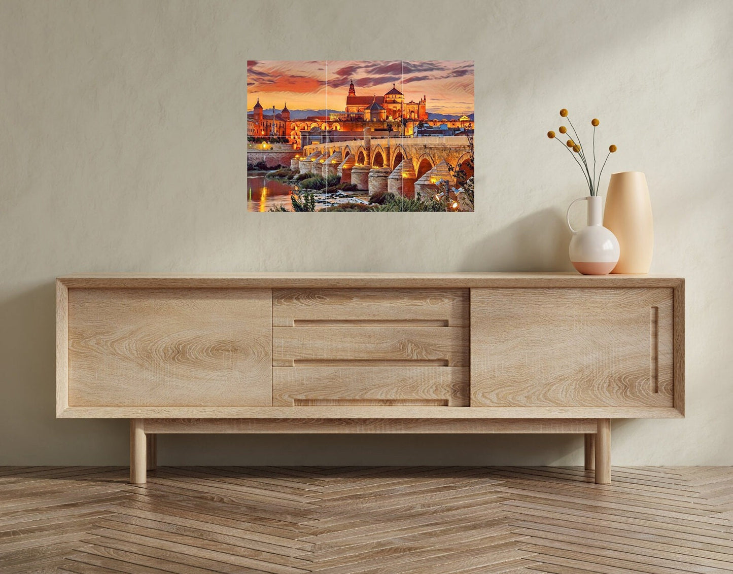 Tile Mural/Mosaic Ceramic Panel of Cordoba -Spain- Beautiful Landscape -Colourful Wall Art - Tile Mural - Gloss Tiles - Tile Mosaic