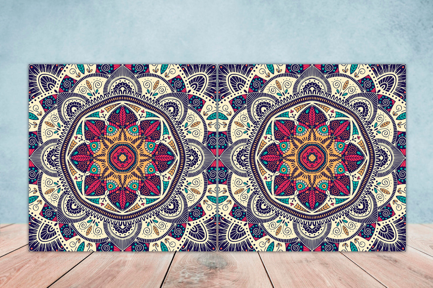 Moroccan Ceramic Tiles - Set of 2 Moroccan Wall Decor Tiles - Kitchen Backsplash Tiles, Table Decorative Tiles, Bathroom Tiles, Coaster