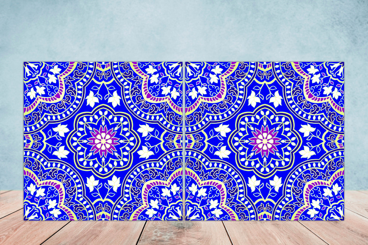 Moroccan Ceramic Tiles - Set of 2 Moroccan Wall Decor Tiles - Kitchen Backsplash Tiles, Table Decorative Tiles, Bathroom Tiles, Coaster