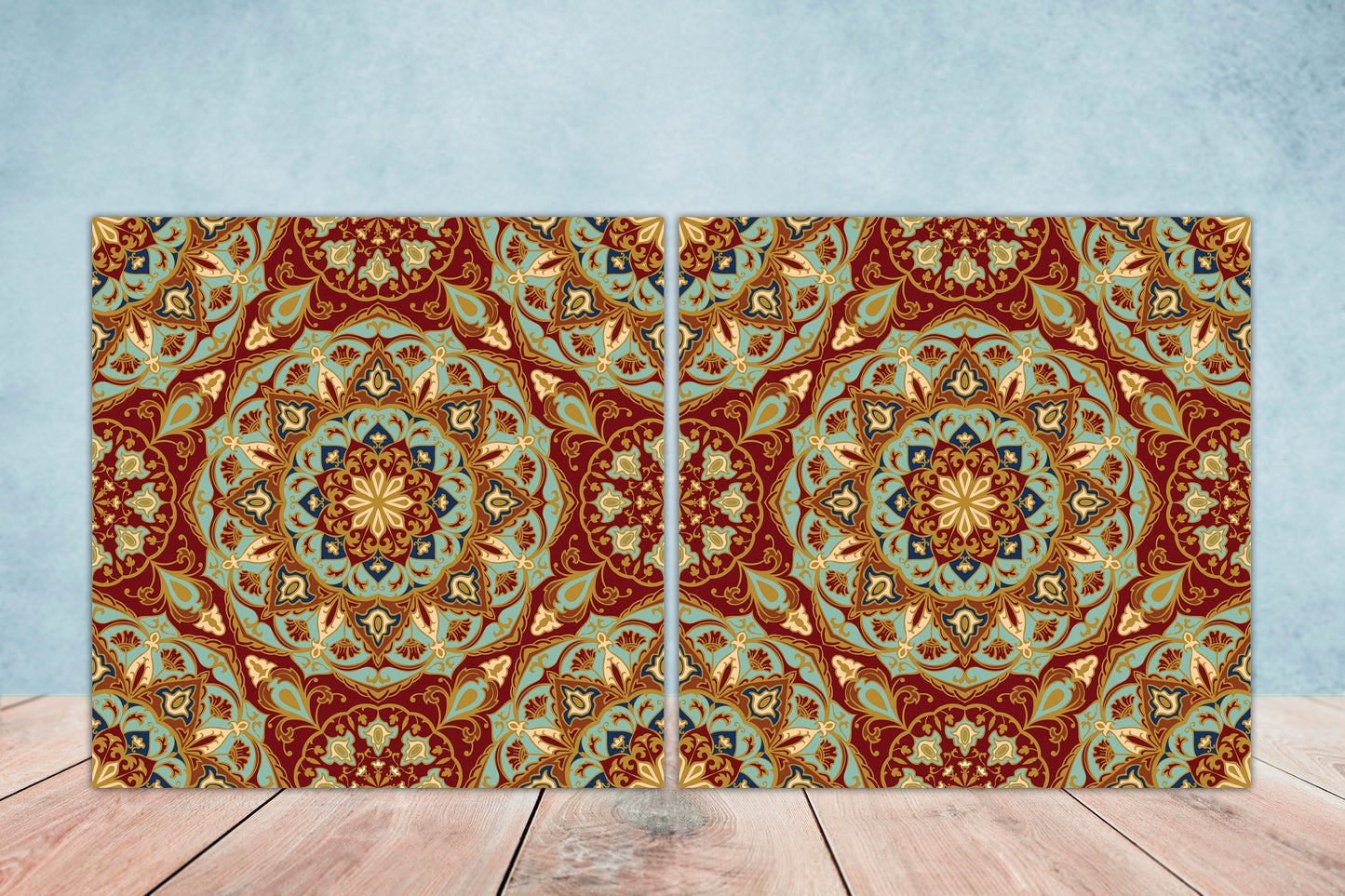Moroccan Ceramic Tiles - Set of 2 Moroccan Wall Decor Tiles - Kitchen Backsplash Tiles, Table Decorative Tiles, Bathroom Tiles, Coaster