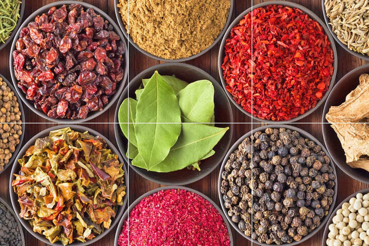Tile Mural/Mosaic Ceramic Panel of Herbs and Spices - Spices Wall Art - Kitchen Backsplash Tiles - Herbs Print - Gloss Tiles -Tile Mosaic