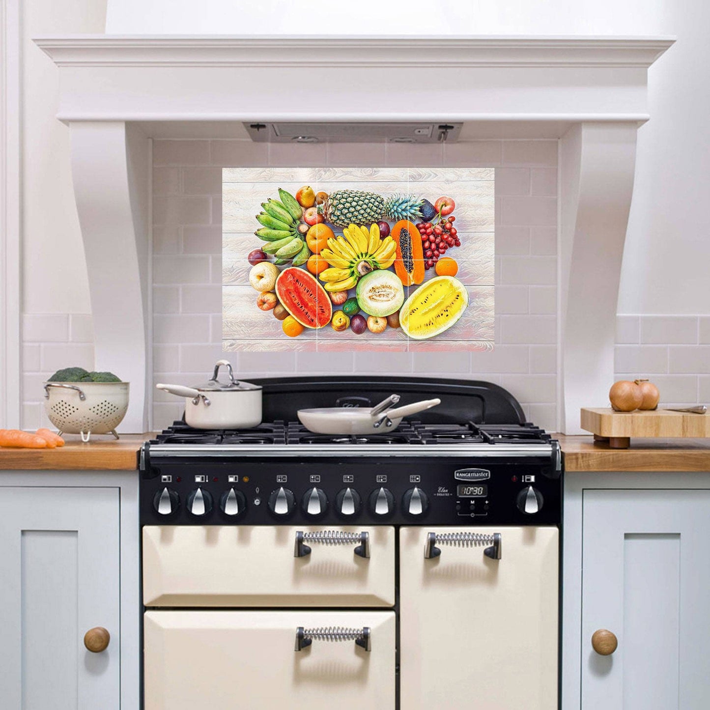 Tile Mural/Mosaic Ceramic Panel of Fruits - Kitchen Wall Art -Kitchen Backsplash Tiles -Kitchen Mural - Fruit Print-Gloss Tiles -Tile Mosaic