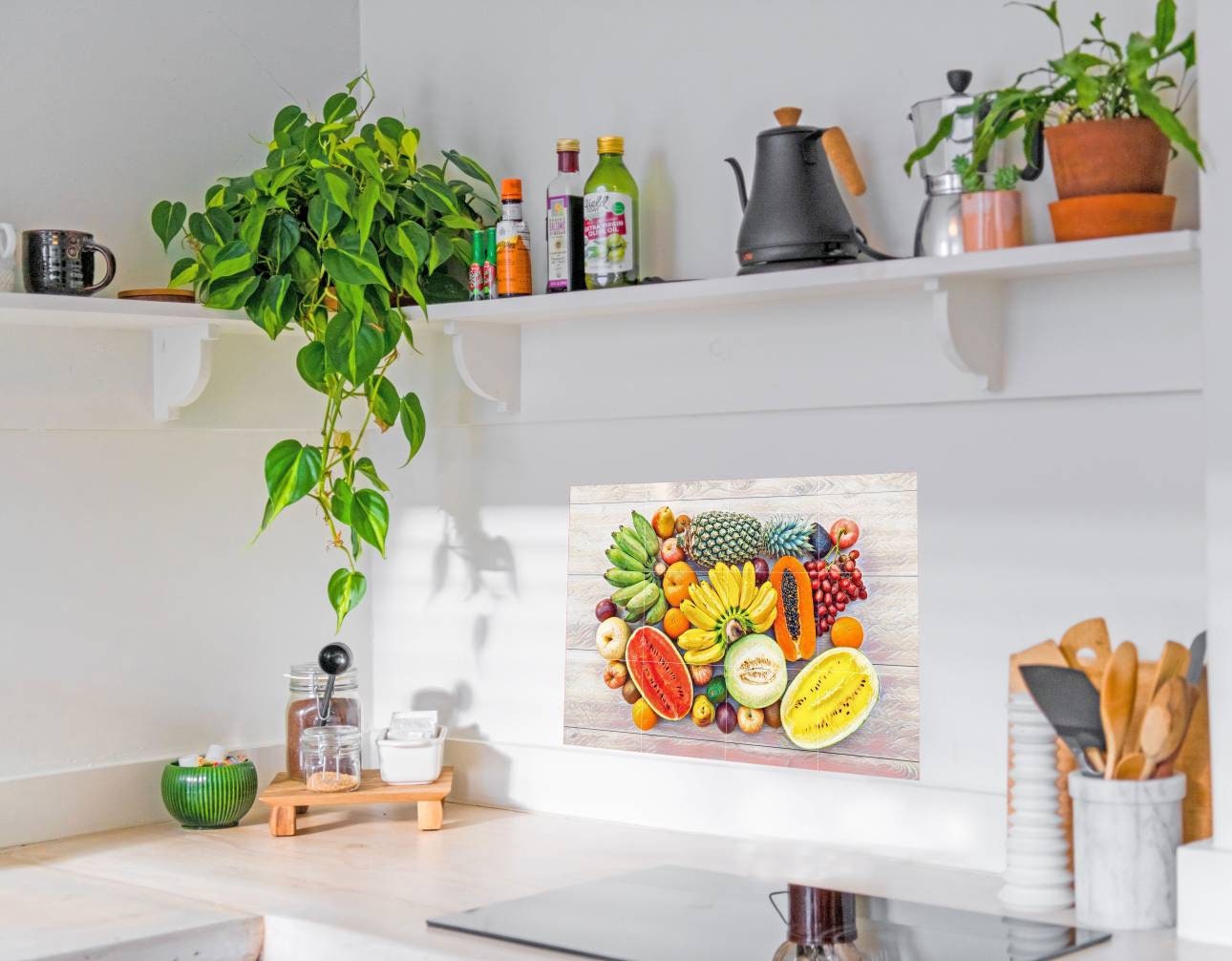 Tile Mural/Mosaic Ceramic Panel of Fruits - Kitchen Wall Art -Kitchen Backsplash Tiles -Kitchen Mural - Fruit Print-Gloss Tiles -Tile Mosaic