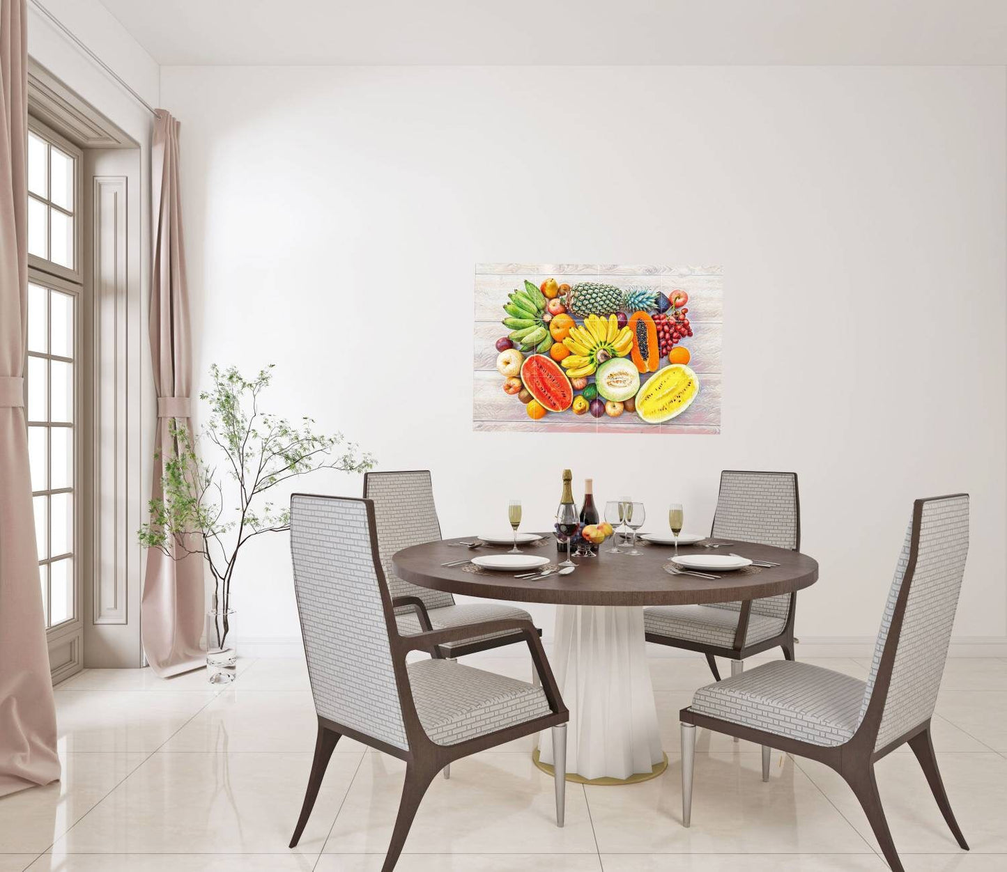 Tile Mural/Mosaic Ceramic Panel of Fruits - Kitchen Wall Art -Kitchen Backsplash Tiles -Kitchen Mural - Fruit Print-Gloss Tiles -Tile Mosaic