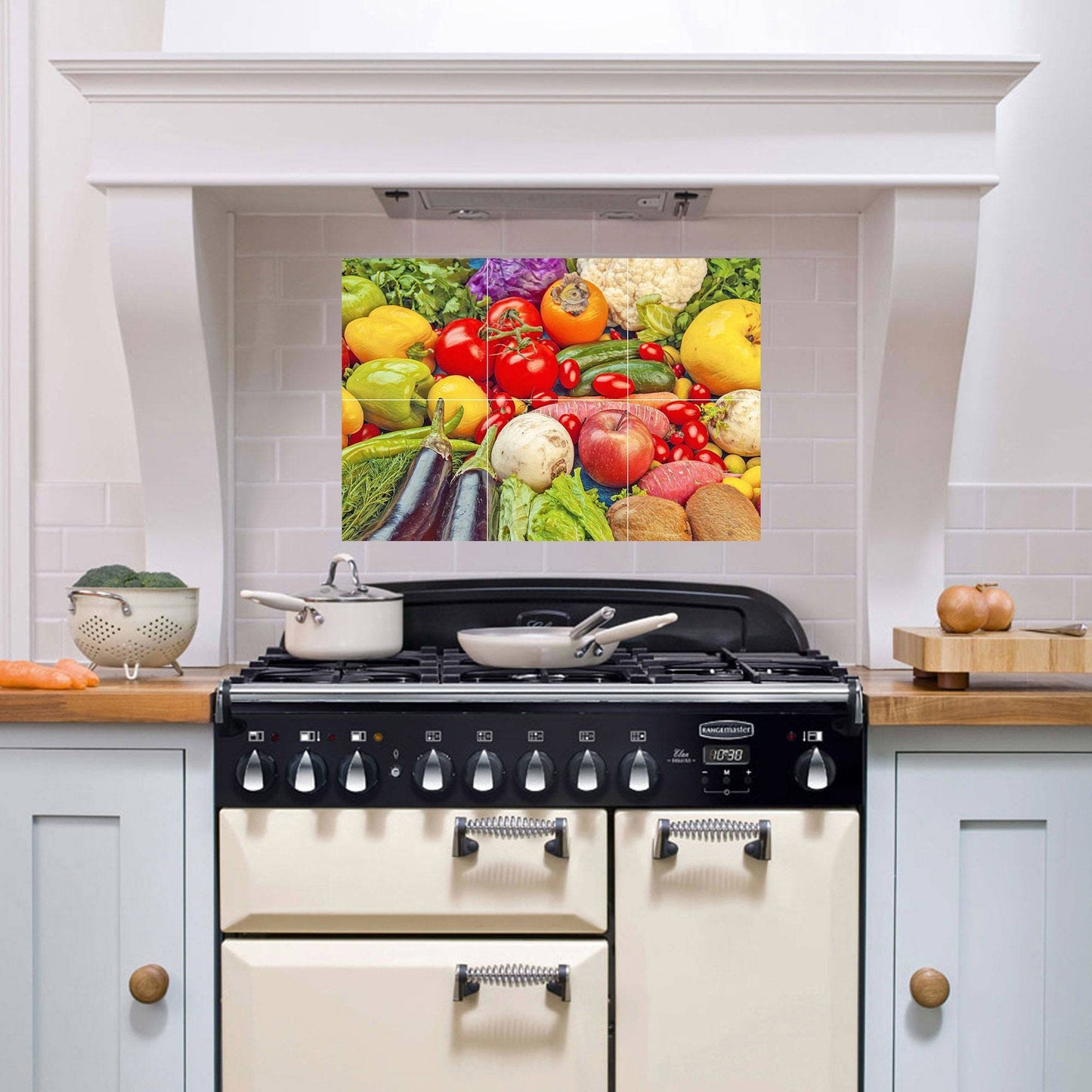 Tile Mural/Mosaic Ceramic Panel of Vegetables - Kitchen Wall Art - Kitchen Backsplash Tiles -Vegetables wall print -Gloss Tiles -Tile Mosaic