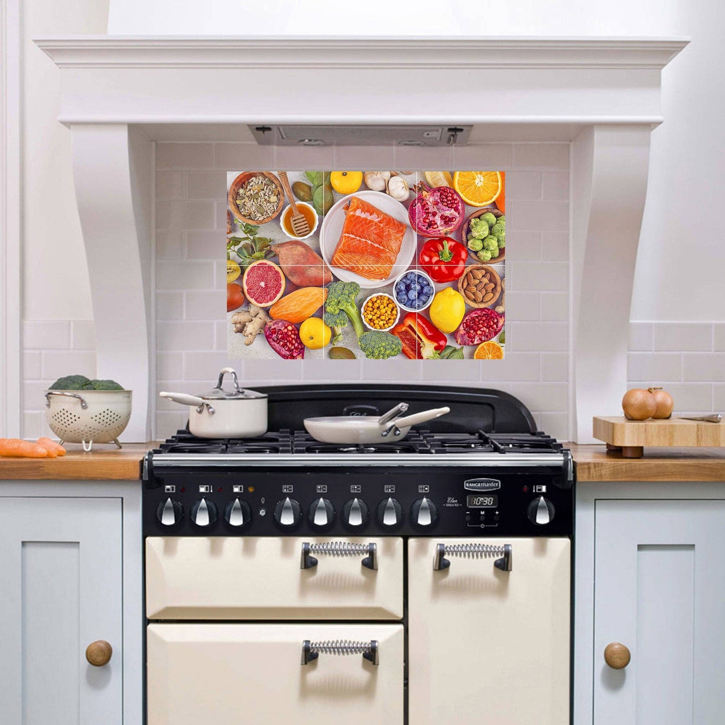 Tile Mural/Mosaic Ceramic Panel of Food - Kitchen Wall Art - Kitchen Backsplash Tiles -Kitchen Mural - Mural -Gloss Tiles -Tile Mosaic