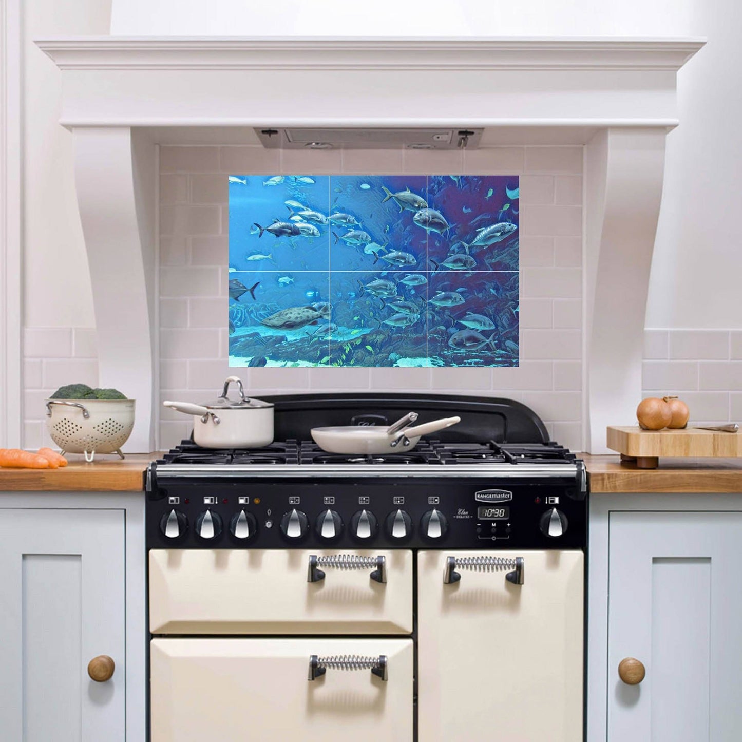 Tile Mural/Mosaic Ceramic Panel of an Ocean Fish Underwater World - Fish Wall Art - Tile Mural Art Print - Home Decor - Tile Mosaic