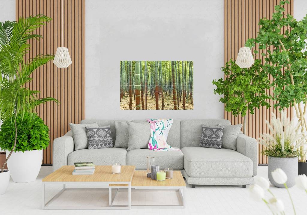 Tile Mural/Mosaic Ceramic Panel of Bamboo Tree Forest - Japanese Landscape - Bamboo wall Print - Tile Mural - Gloss Tiles - Tile Mosaic