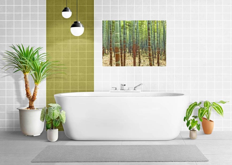 Tile Mural/Mosaic Ceramic Panel of Bamboo Tree Forest - Japanese Landscape - Bamboo wall Print - Tile Mural - Gloss Tiles - Tile Mosaic