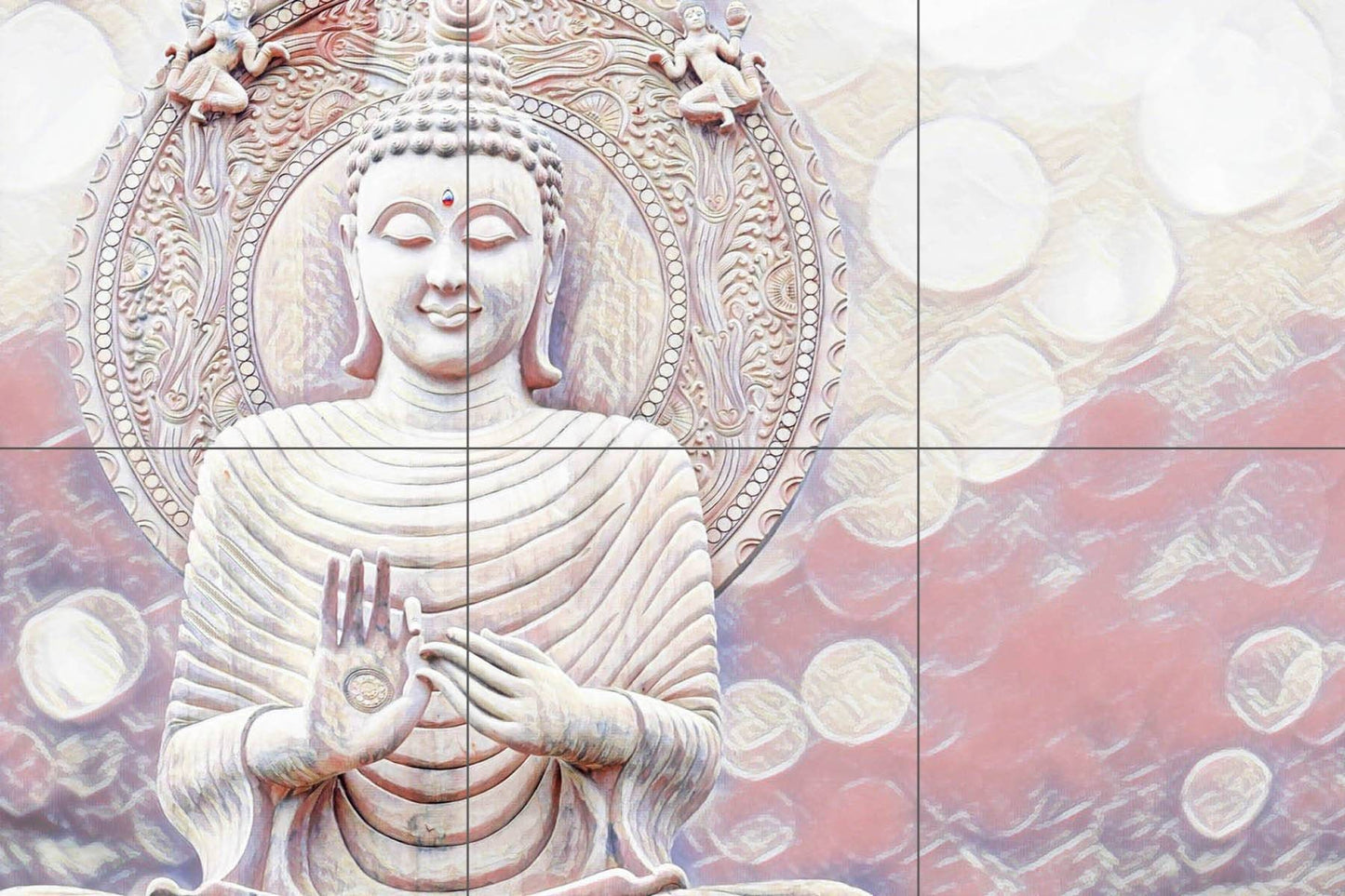 Tile Mural/Mosaic Ceramic Panel of Buddha - Buddha wall print - Buddha wall art - Tile Mural - Gloss Tiles - Tile Mosaic - Bathroom tiles